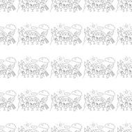 Vector seamless pattern Kids school and education N66