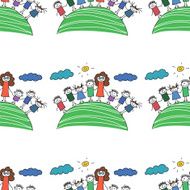 Vector seamless pattern Kids school and education N71