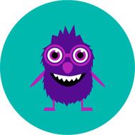 Vector set of cartoon cute monsters and aliens