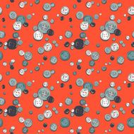 hand drawn colorful buttons pattern