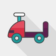 toy car flat icon with long shadow eps10 N9