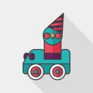 toy car flat icon with long shadow N9