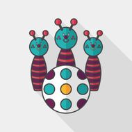 Bowling toy flat icon with long shadow eps10 N6