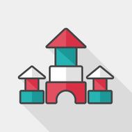 brick house flat icon with long shadow N16