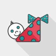 baby flat icon with long shadow eps10 N22
