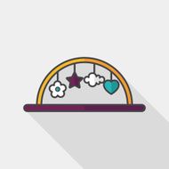 Baby crib hanging toy flat icon
