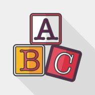 ABC blocks flat icon with long shadow eps10 N6