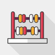 abacus calculation flat icon with long shadow eps10