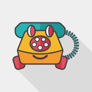 toy phone flat icon with long shadow eps10 N6