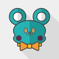 teddy bear flat icon with long shadow N11
