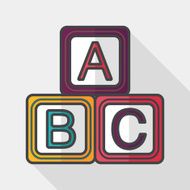 ABC blocks flat icon with long shadow EPS 10 N7