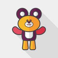 teddy bear flat icon with long shadow eps10 N5