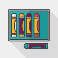 crayons flat icon with long shadow eps10 N14