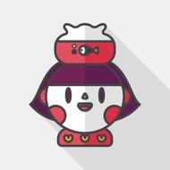 Pet cat and boy friendship flat icon