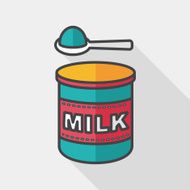 Powdered milk dairy food flat icon