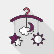 Baby crib hanging toy flat icon N3
