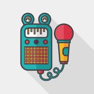 toy microphone flat icon with long shadow eps10 N6