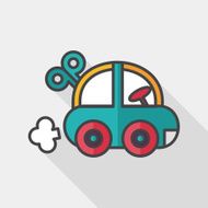 toy car flat icon with long shadow eps10 N10