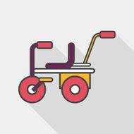 Child bike flat icon with long shadow eps10 N5