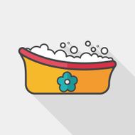 baby bath flat icon with long shadow eps10 N4
