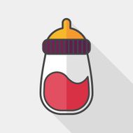 Baby bottle flat icon with long shadow EPS 10 N9