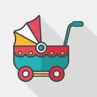 Pram flat icon with long shadow eps10 N10