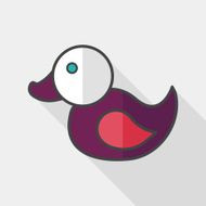 Duck toy flat icon with long shadow eps 10 N10