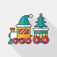 Christmas train toy flat icon with long shadow eps10 N5
