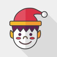 Christmas boy flat icon with long shadow eps10 N11