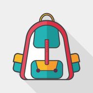 Backpack flat icon with long shadow eps10 N9