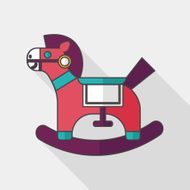horse toy flat icon with long shadow eps10 N9