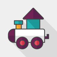 Train toy flat icon with long shadow EPS 10 N6