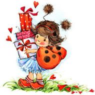 Funny children Fairy background watercolor drawing N4