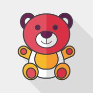 teddy bear flat icon with long shadow eps 10