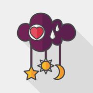baby rattle flat icon with long shadow EPS 10 N22