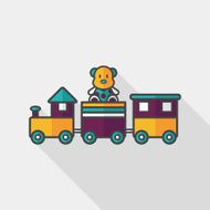 Train toy flat icon with long shadow EPS 10 N7