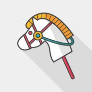 toy horse flat icon with long shadow eps10 N6