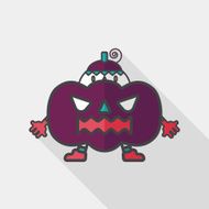 Pumpkin costume flat icon with long shadow eps10 N5