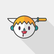 Halloween boy flat icon with long shadow eps10 N5