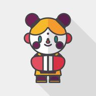 Chinese New Year girl flat icon with long shadow eps10 N13