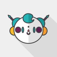 Chinese New Year boy flat icon with long shadow eps10 N15