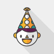 Birthday party boy flat icon with long shadow eps10 N13