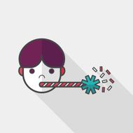 Birthday party boy flat icon with long shadow eps10 N15