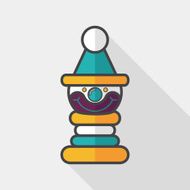 Pyramid toy flat icon with long shadow eps10 N22