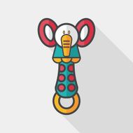 baby rattle flat icon with long shadow EPS 10 N24