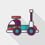 toy car flat icon with long shadow eps10 N11