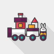 Train toy flat icon with long shadow eps10 N5