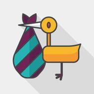 bird and baby flat icon with long shadow eps10 N9