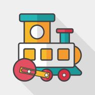 Train toy flat icon with long shadow EPS 10 N8
