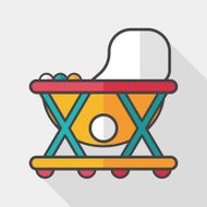 Baby walker flat icon with long shadow eps10 N10